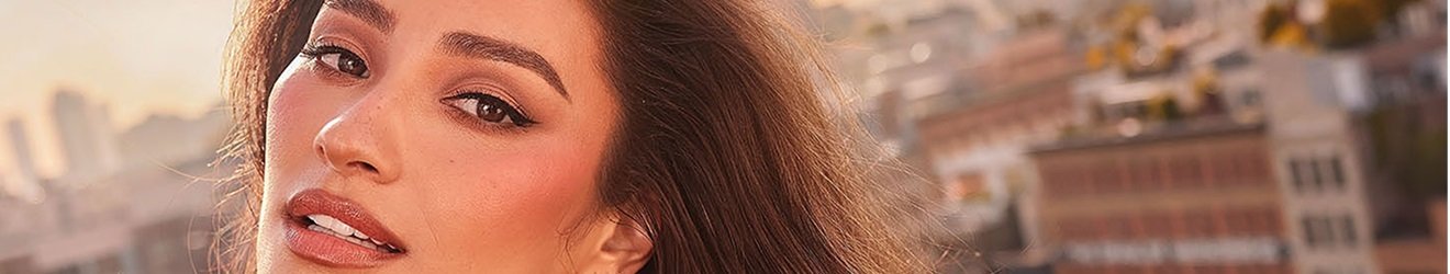 Maybelline BB Cream products illustrative banner image - close up of top part of a woman's face