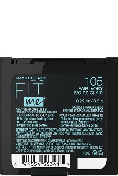 Maybelline pressed powder Fit Me matte poreless fair ivory 041554553413 b