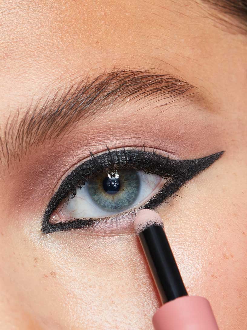 Color Strike being applied to lower lash line