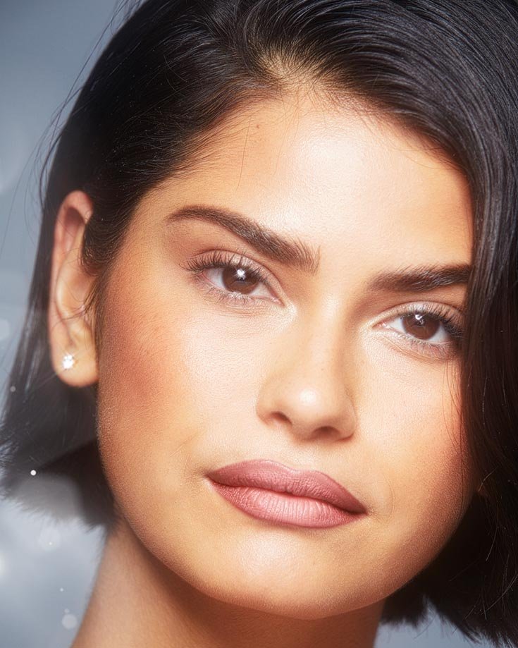 Close up of woman with lipstick on