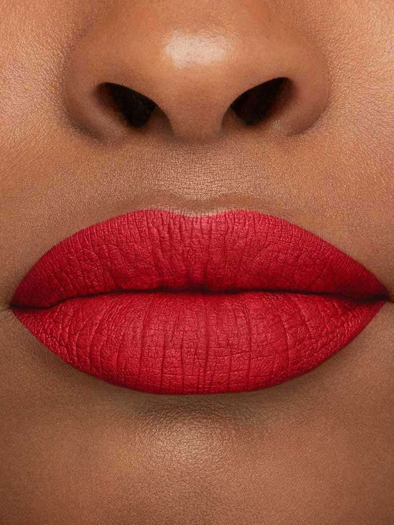 Dancer deep skin tone lip macro Super Stay Matte Ink portrait